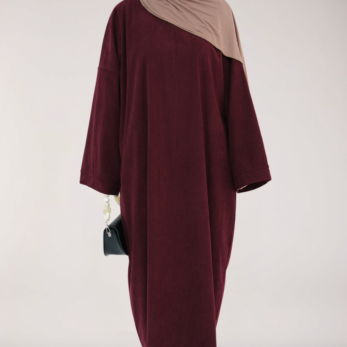 CORDUROY MAXI DRESS BORDEAUX