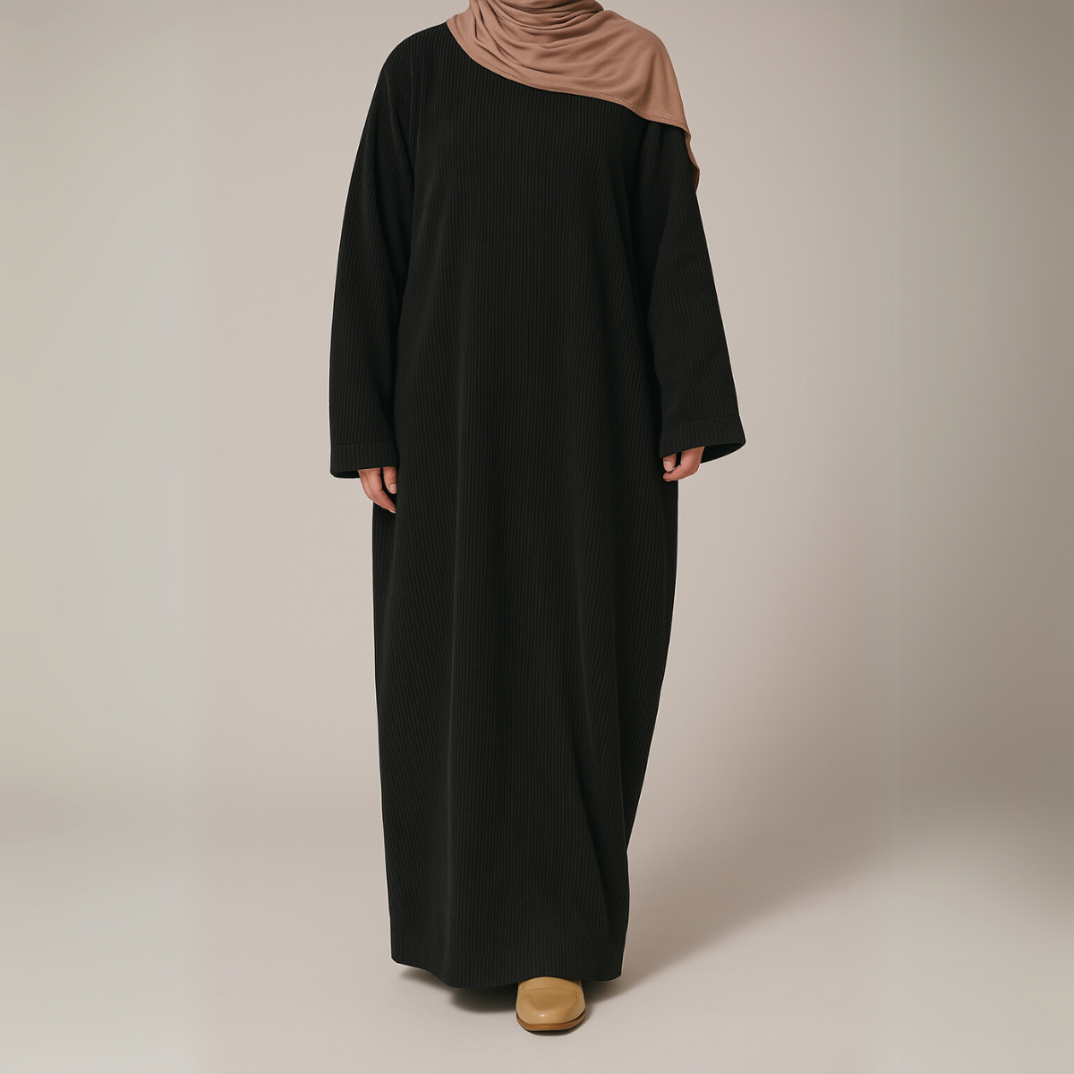 CORDUROY MAXI DRESS BLACK