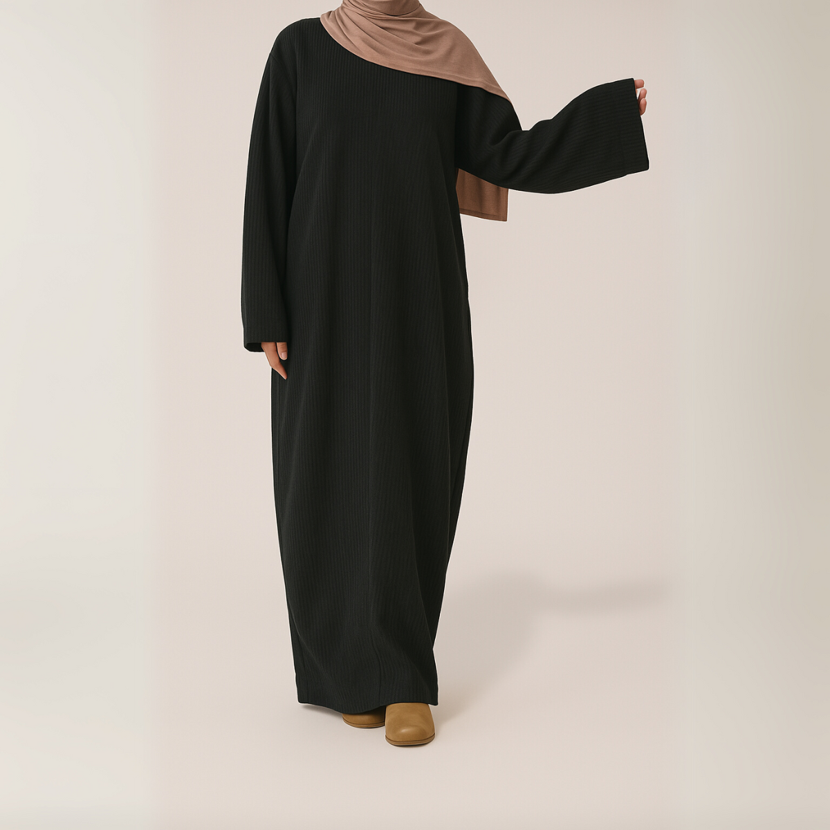 CORDUROY MAXI DRESS BLACK