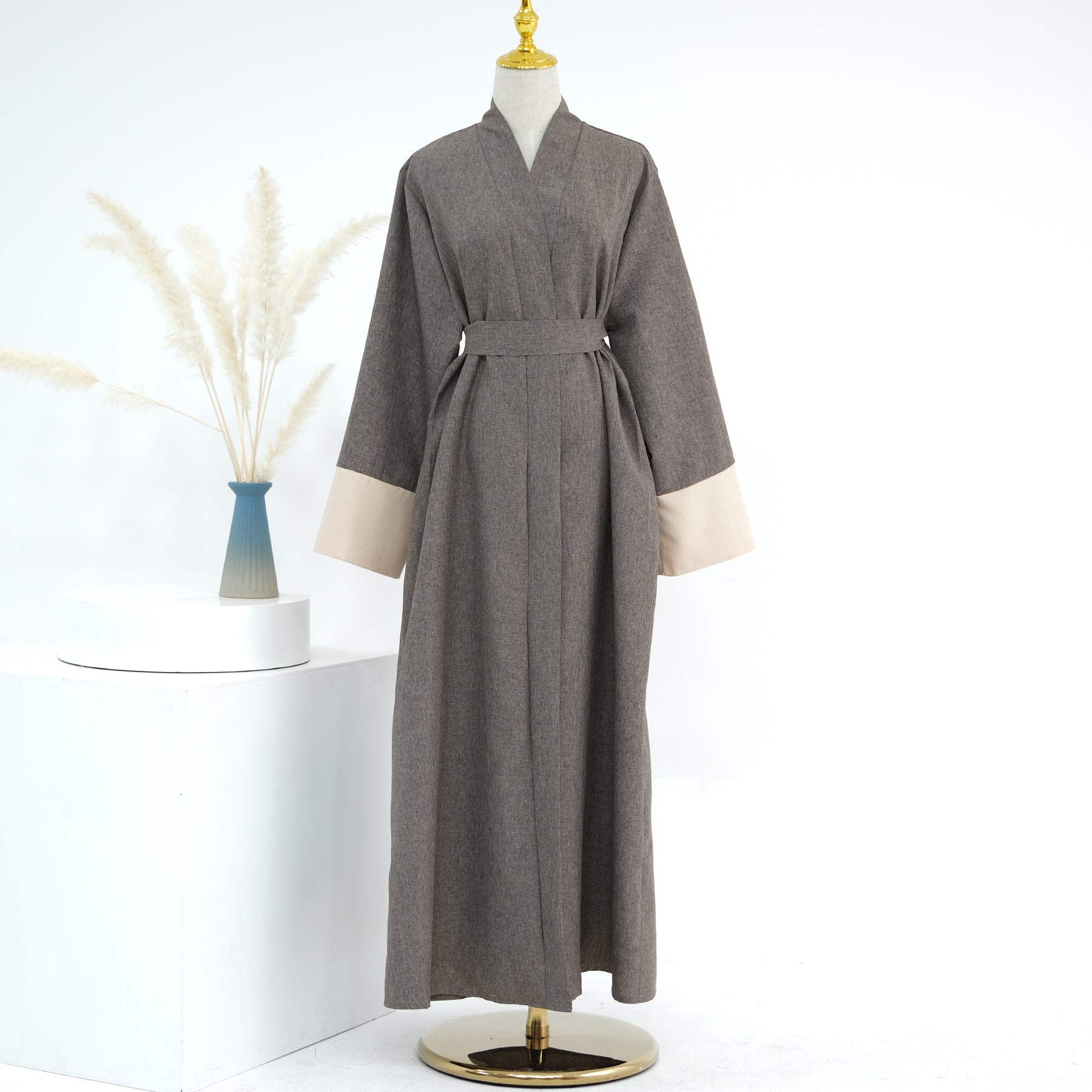 OPEN ABAYA - MINIMALISTIC BROWN